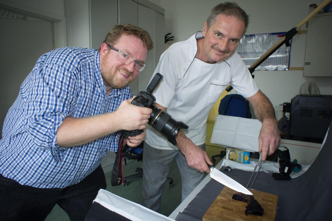 Walter A. Müller-Wähner (links) und Jens Gilge beim Fotoshooting für den Monatstipp